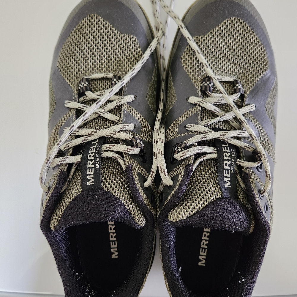 Merrell Men's MQM Flex2 Dark Gray/Green/Black Hiking Shoes - Picture 4 of 7
